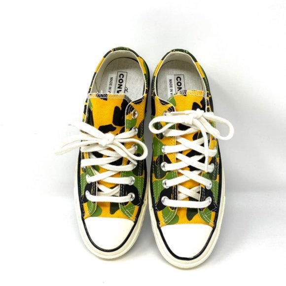 Converse Chuck 70 Low Canvas Camo Yellow Green Sneakers Women's Sizes 164408C - Picture 2 of 9